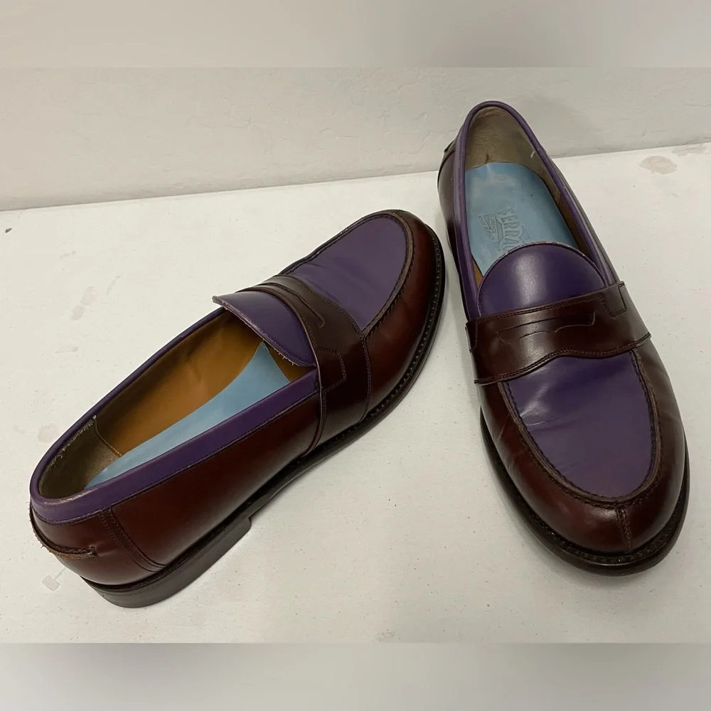 Salvatore Ferragamo Made in Italy Colorblock Penny Loafer Size 9 1/2 EE $850‎
